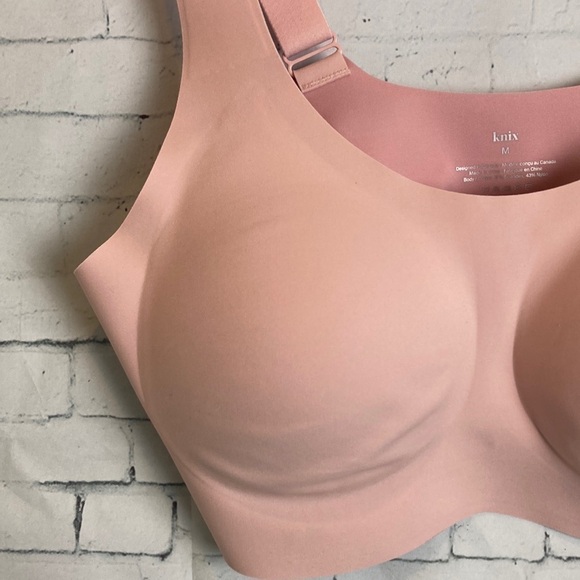 Knix Revolution Adjustable Pullover Bra Rose Water Baby Pink Sz M Everyday - Picture 7 of 15